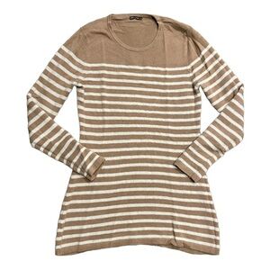 J. McLaughlin Sweater Stripes Cotton Wool Blend Size Medium